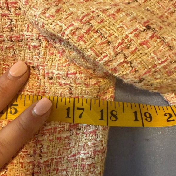 Ann Taylor Petites Pink and Cream Blazer Tailored Tweed - Picture 6 of 7